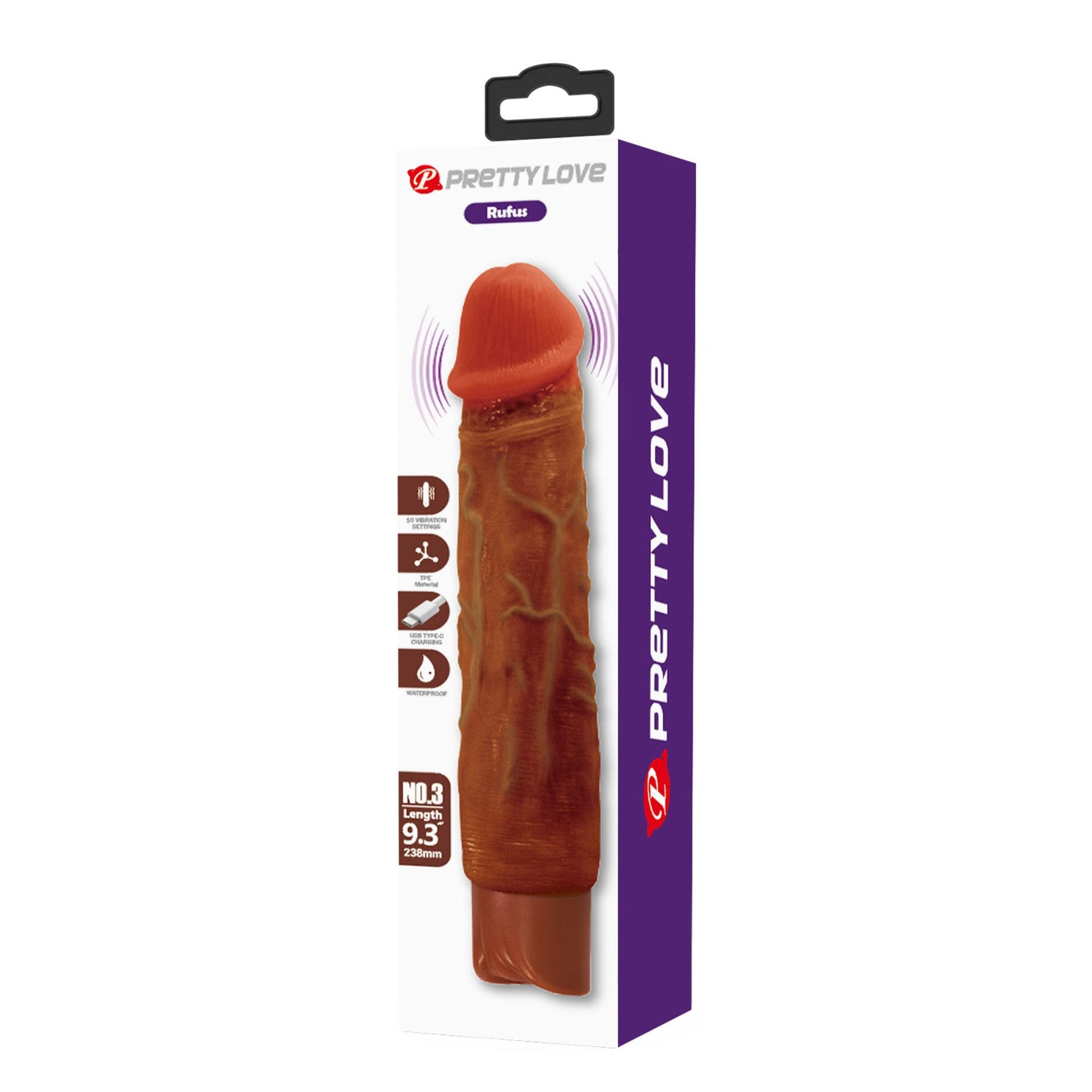 Vibrator Dildo USB Pretty Love Rufus Realistic Maro