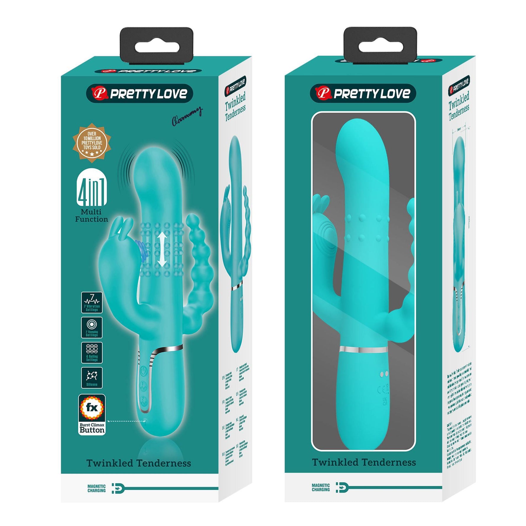 Vibrator cu triplă stimulare Pretty Love Twinkled Tenderness în formă de iepuraș