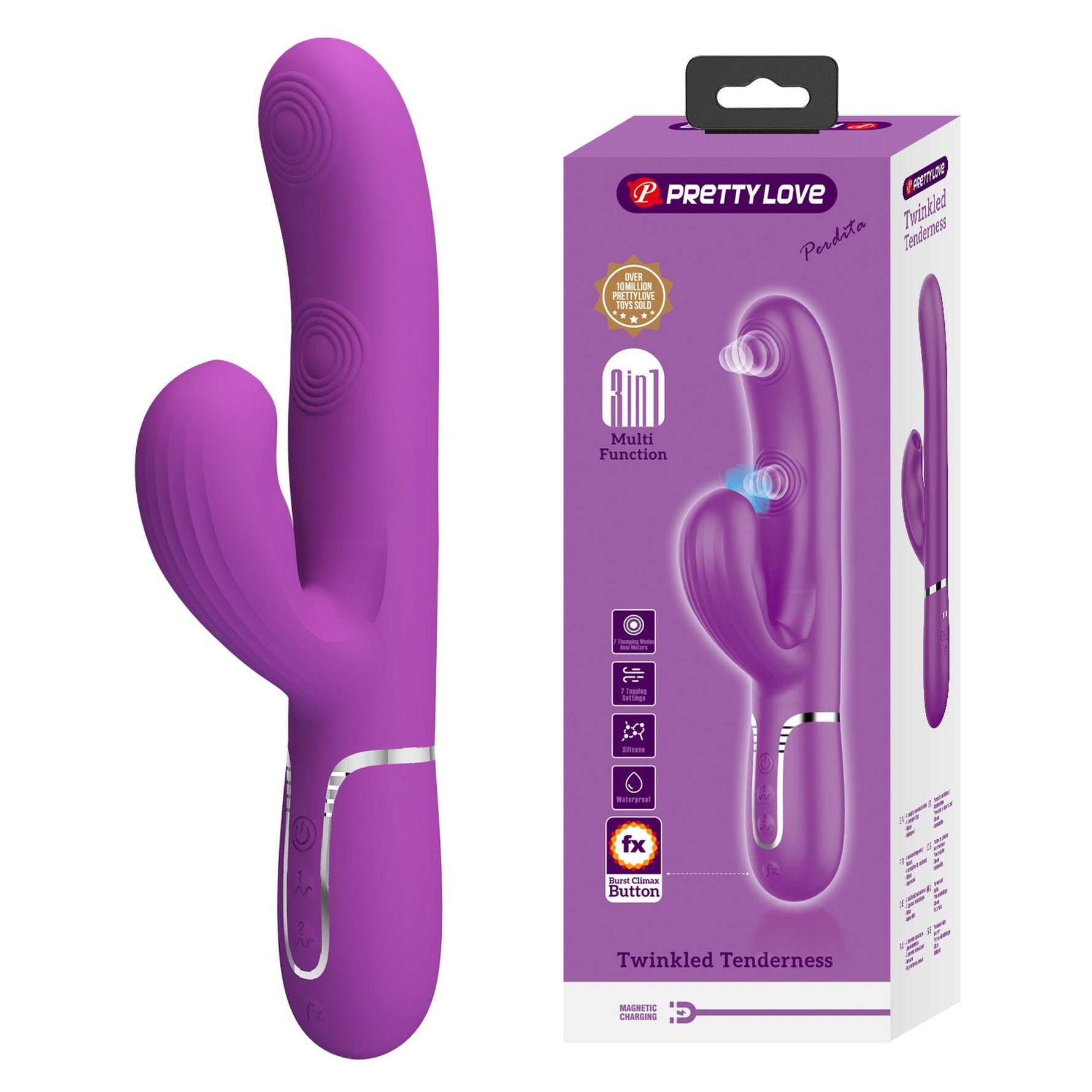 Vibrator Pretty Love Twinkled Tenderness Bunny, 7 acționări, 7 mișcări