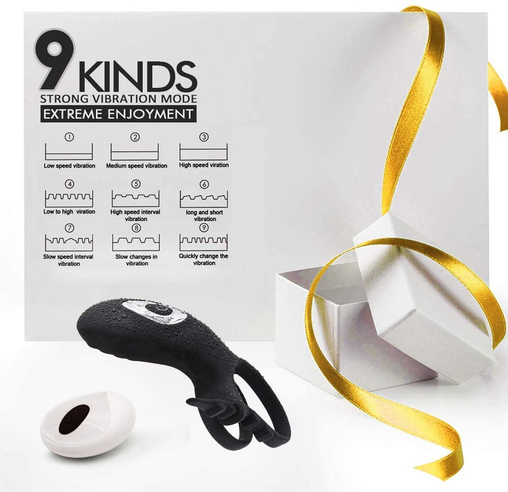 Inel vibrator dublu reglabil USB seria B cu telecomandă