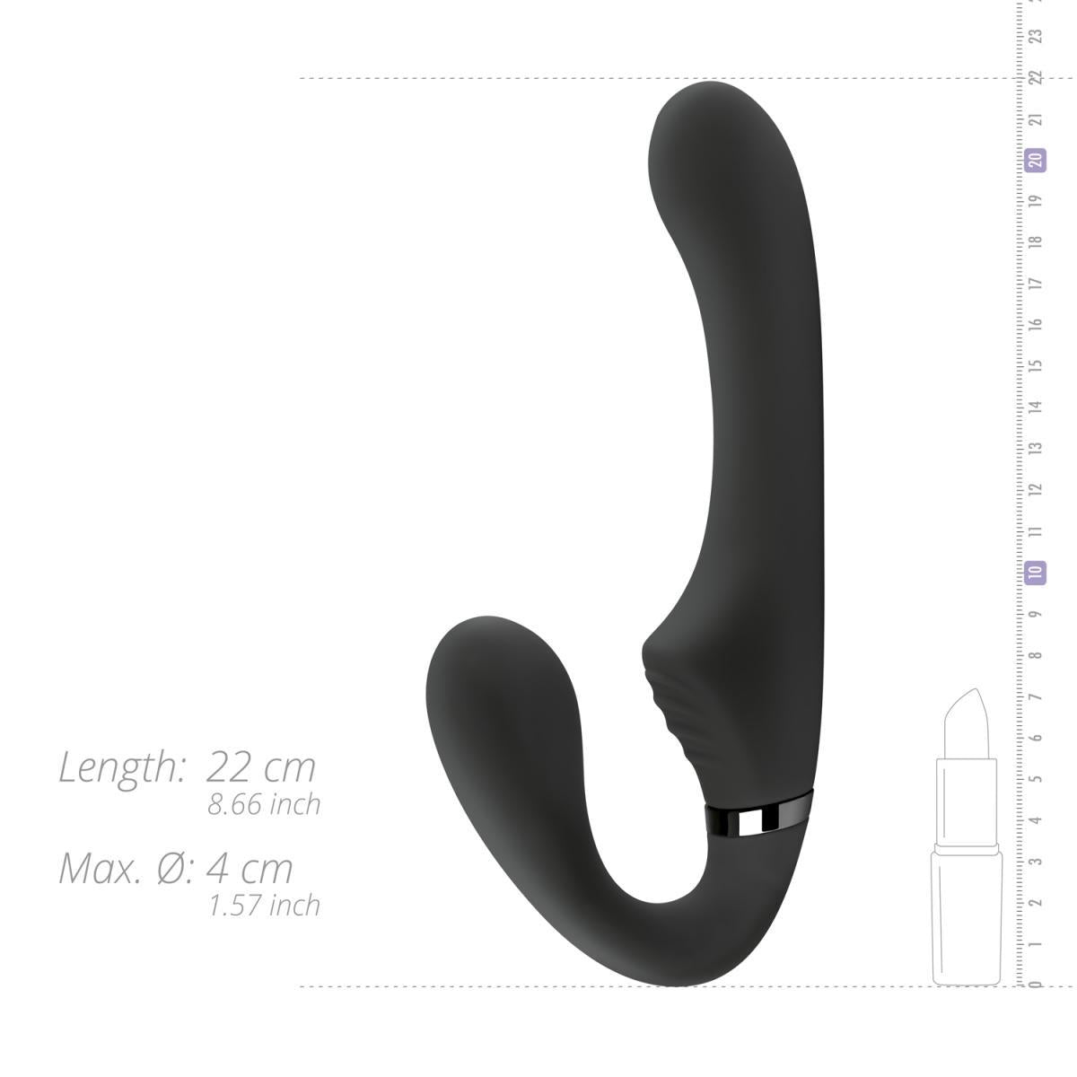 Strânge-on autoportant fără piese Avery USB vibrator 22 cm negru