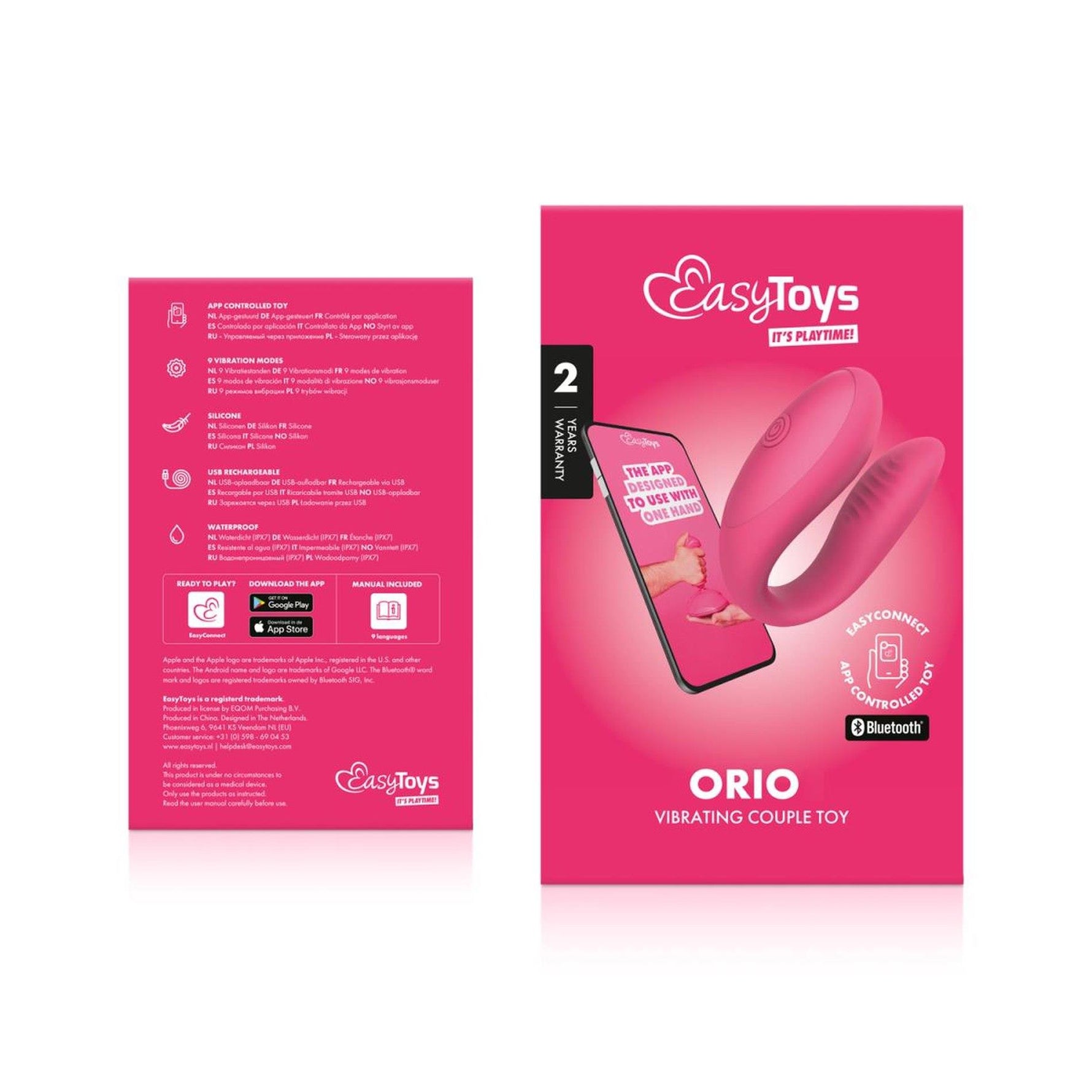 Vibrator pentru cupluri EasyConnect Orio controlat prin aplicație