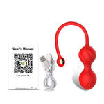 Bile Kegel Premium Lovesecret cu aplicație, silicon roz, USB, 22 cm