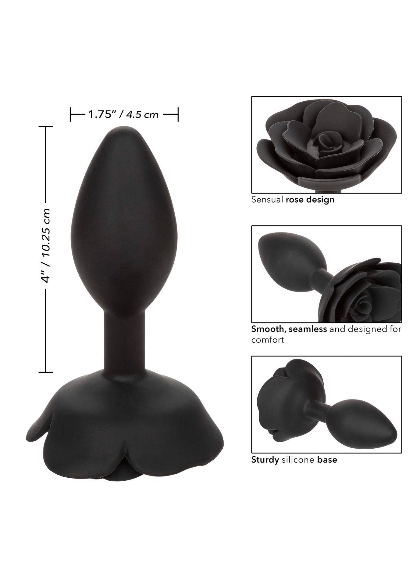 Dop anal din silicon Calexotics Forbidden Rose, mare, negru