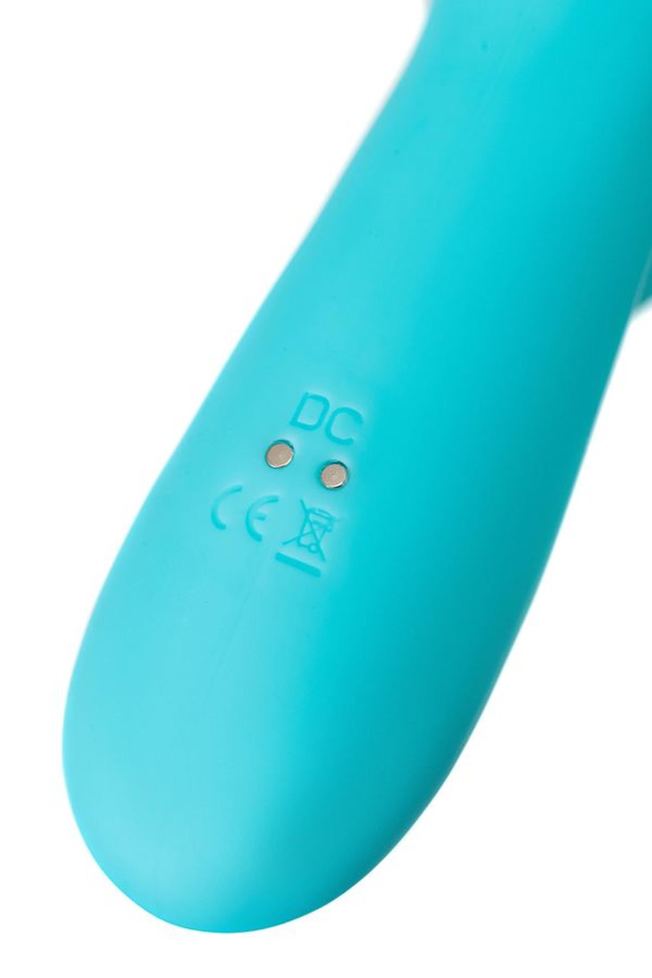 Vibrator rotativ tip iepuraș JOS MERRY SWI silicon albastru 20,7 cm USB