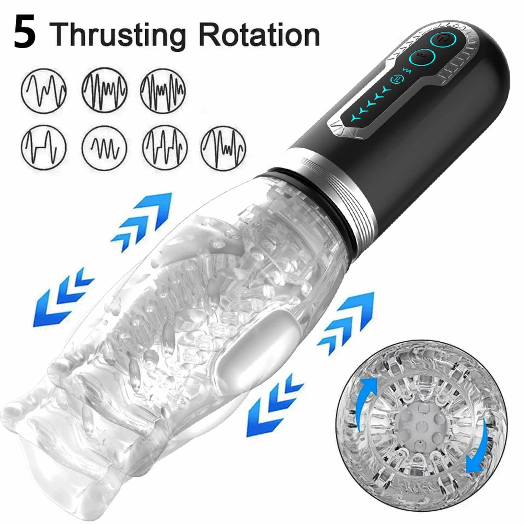 Masturbator drăguț Thrusting Rotation 360 Pro seria B