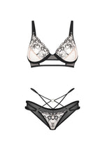 Set lenjerie din tul brodat Obsessive Vila Blanes M/L