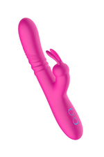Vibrator USB roz, drăguț, rezistent la apă, din silicon, seria B, cu model iepuraș