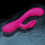 Vibrator USB Lovetoy LAllure Swirl din silicon, în formă de iepuraș, 20 cm