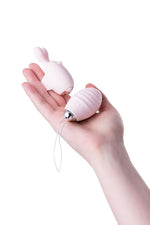 JOS VITA Ou vibrant pentru deget cu capac, roz pudrat, silicon 8,5 cm