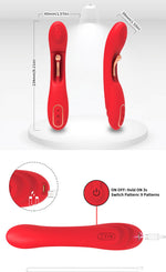 Vibrator cu punct G dublu, seria B Joy USB, 22 cm, roșu