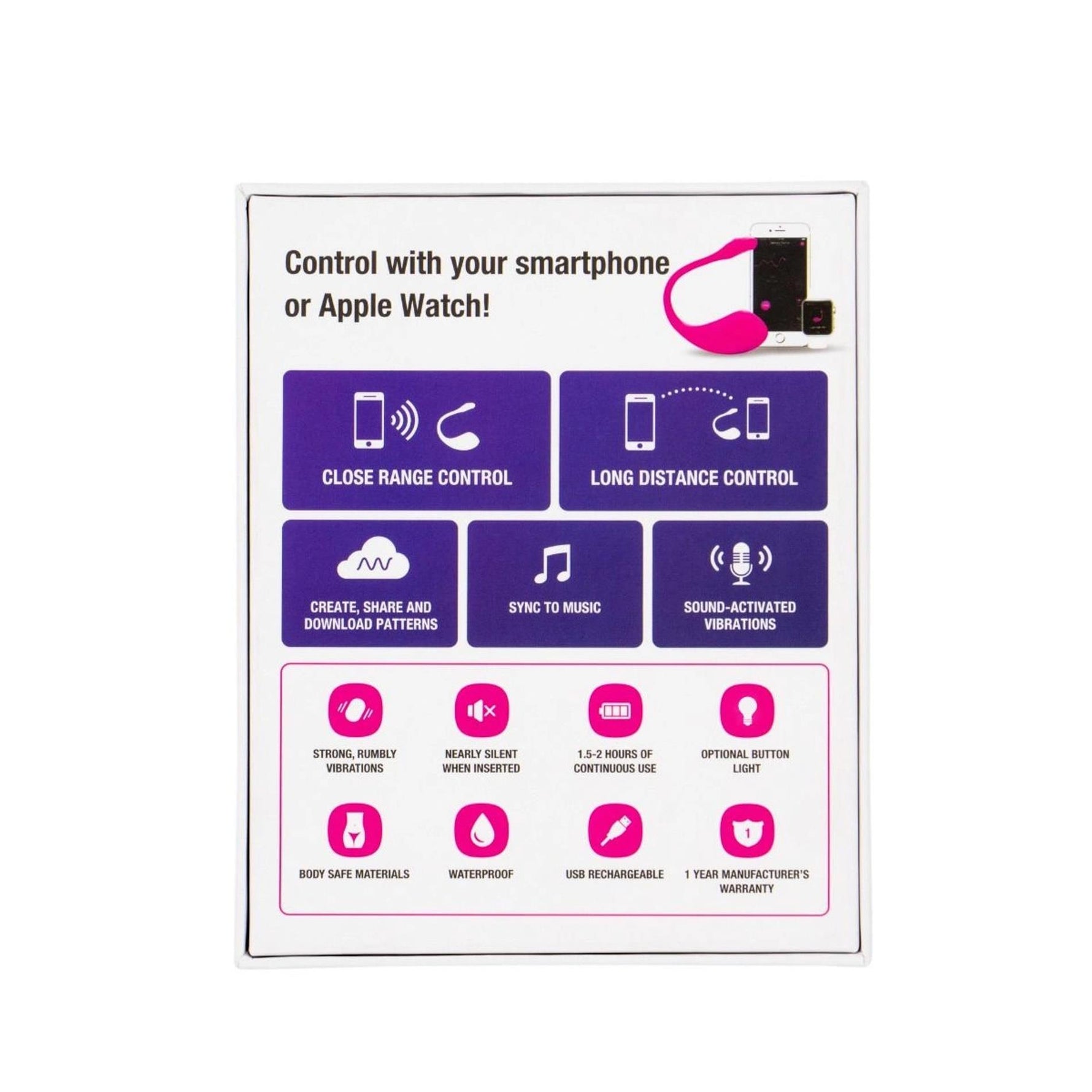 Vibrator Lovense Lush 2 Bluetooth USB controlat prin aplicație