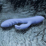 Vibrator USB Lovetoy Swirl din silicon, formă de iepuraș, 20,5 cm