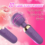Stimulator Clitoridian Little Fairy Wand din Silicon, Violet, 14 cm