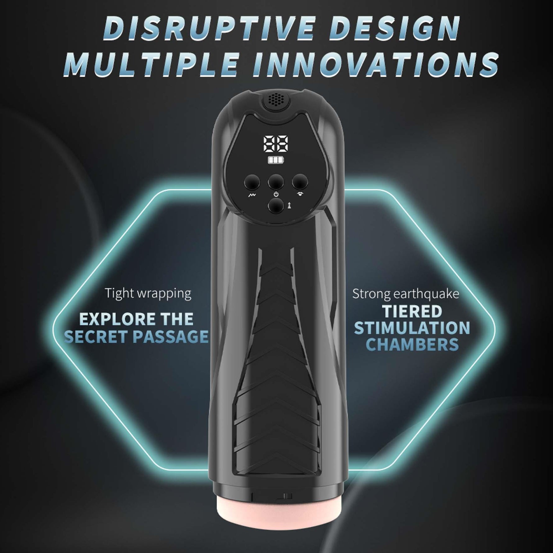 Masturbator LUXURY 04 cu vibrații și aspirație USB 27 cm