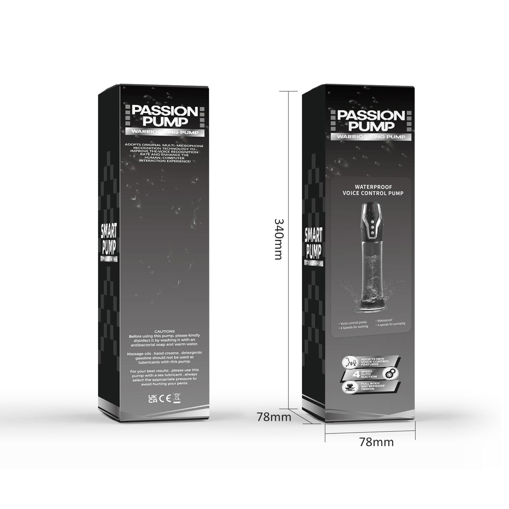 Pompă automată PASSION PUMP, impermeabilă, reîncărcabilă, acționată vocal, 32 cm