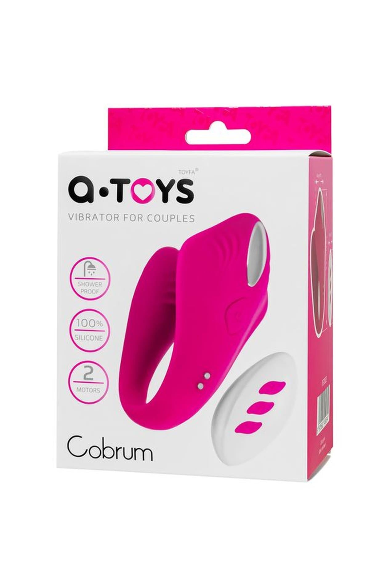 Vibrator dublu Cobrum A Toys din silicon roz 9,6 cm