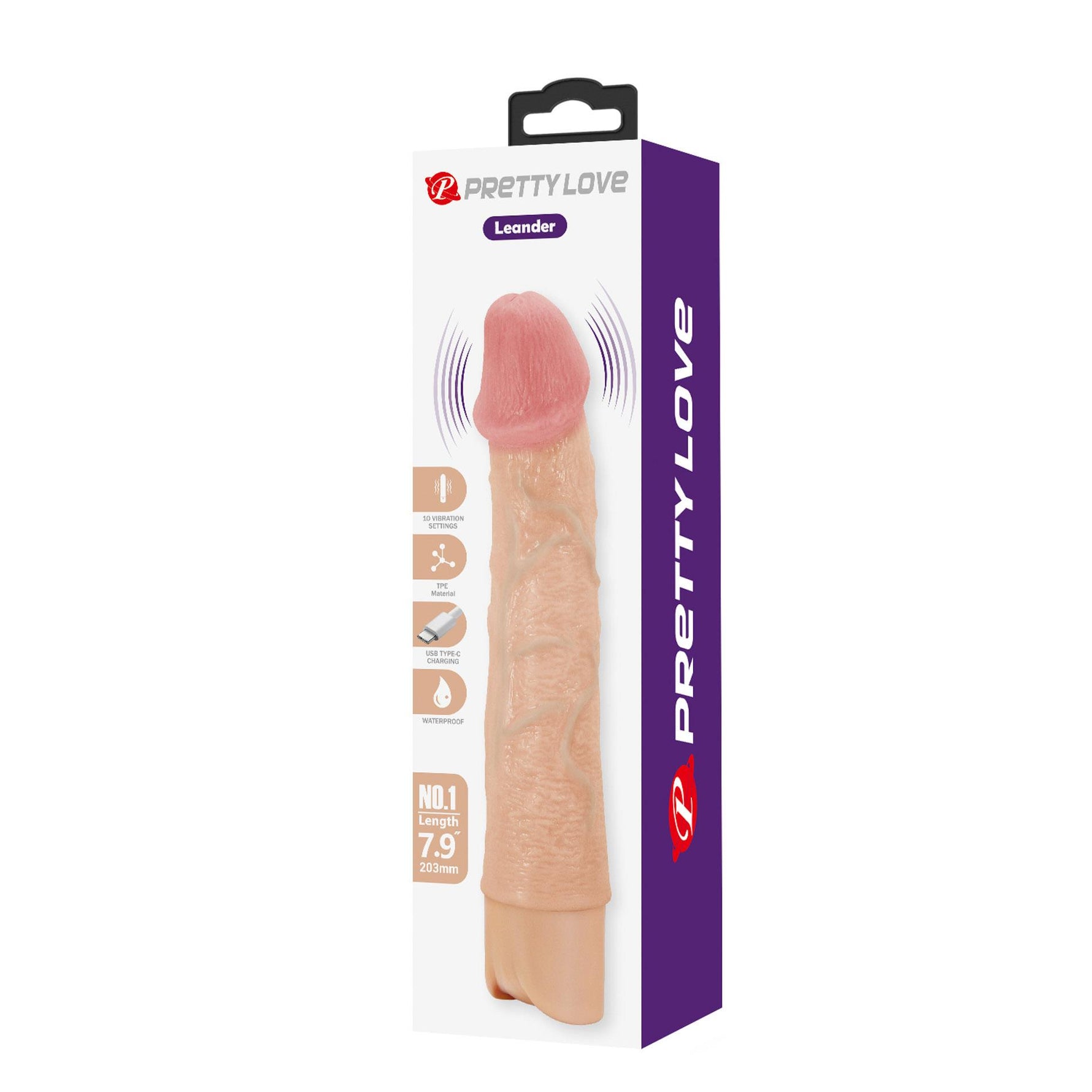 Vibrator realist cu dildo USB Pretty Love Leander