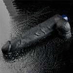 Dildo vibrant realist Lovetoy TPE negru 27cm reîncărcabil