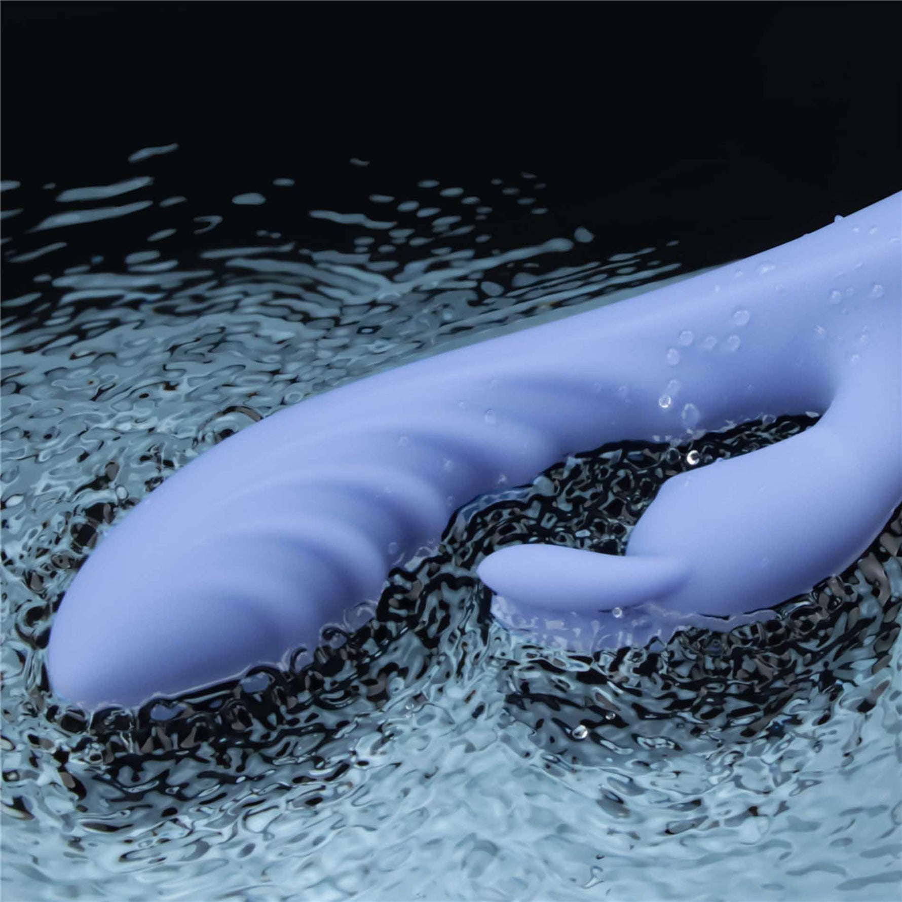 Vibrator USB Lovetoy Swirl din silicon, formă de iepuraș, 20,5 cm