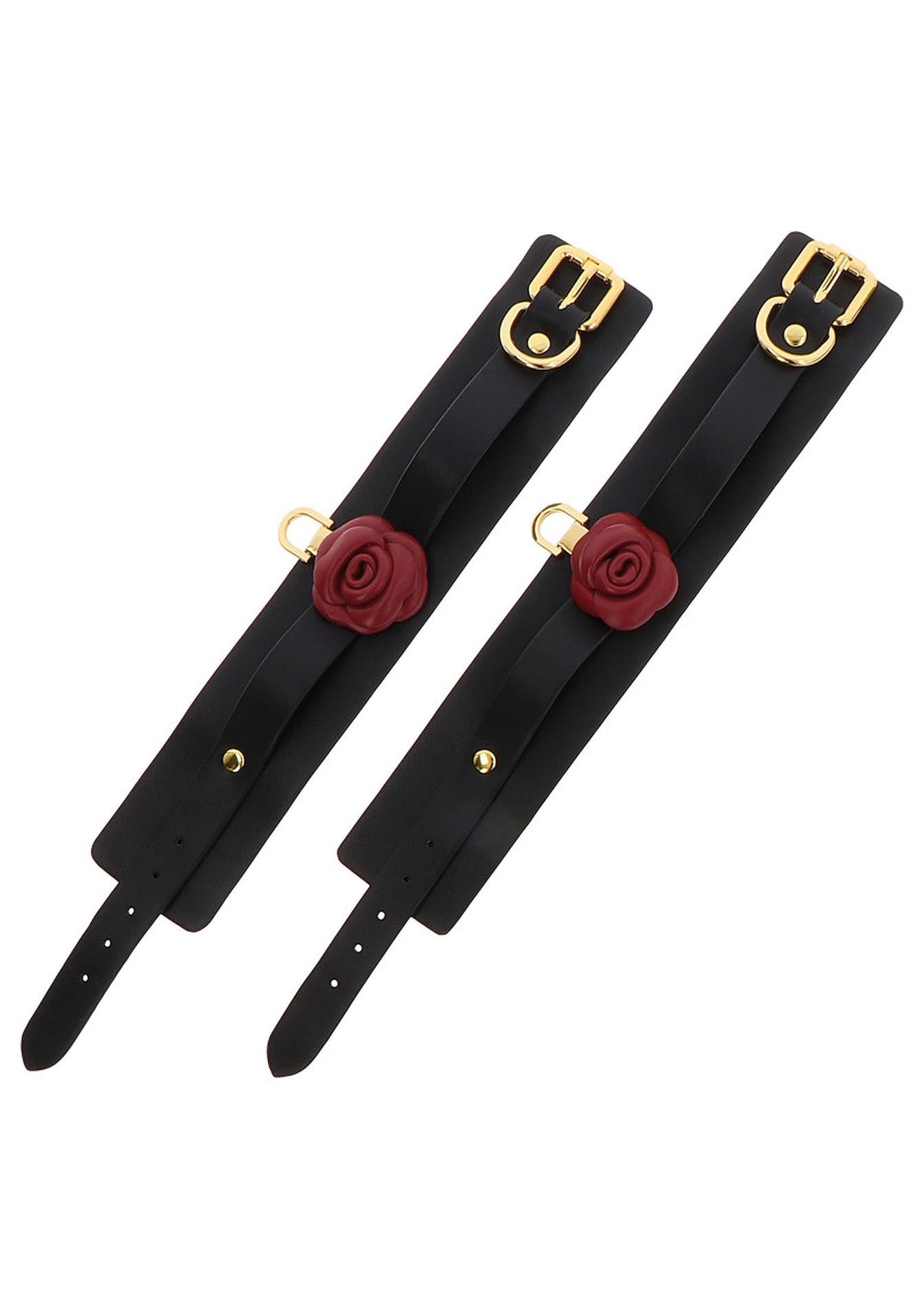 Cătușe Taboom Wild Roses cu trandafir, negre