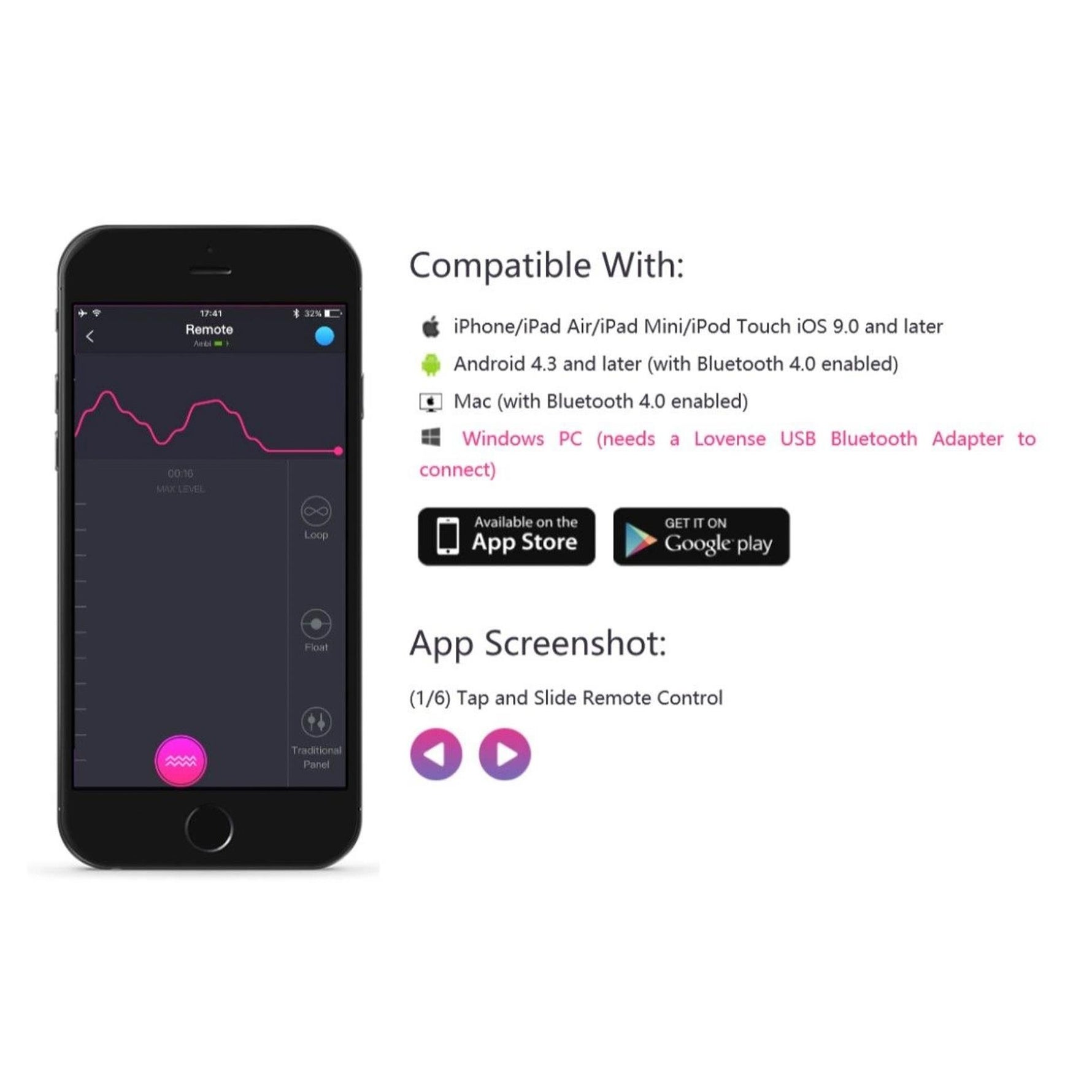 Vibrator Lovense Lush 2 Bluetooth USB controlat prin aplicație