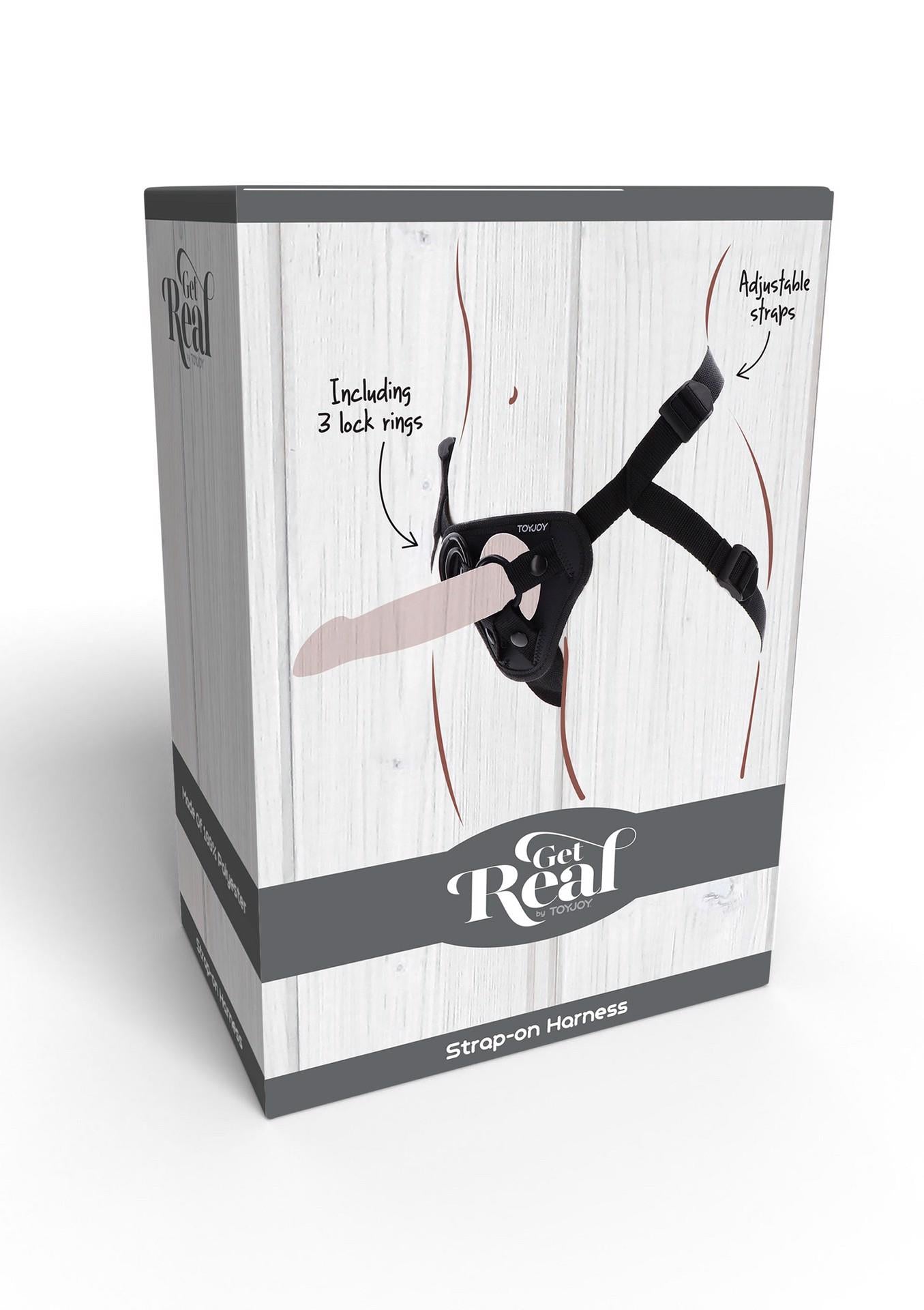 Ham cu strap-on ToyJoy Get Real, poliester negru