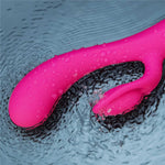 Vibrator USB Lovetoy LAllure Swirl din silicon, în formă de iepuraș, 20 cm