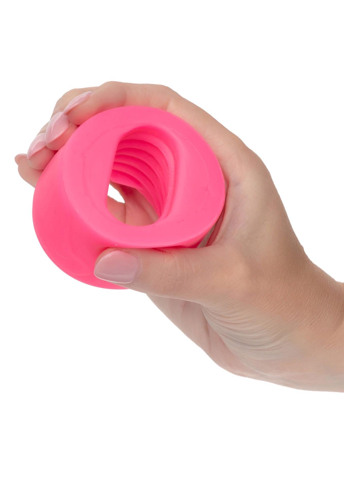 Inel pentru penis din silicon Calexotics Slop Top Filthy Luv, roz