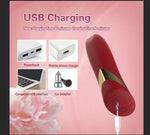 Vibrator USB drăguț din silicon roșu de 10 cm, seria B