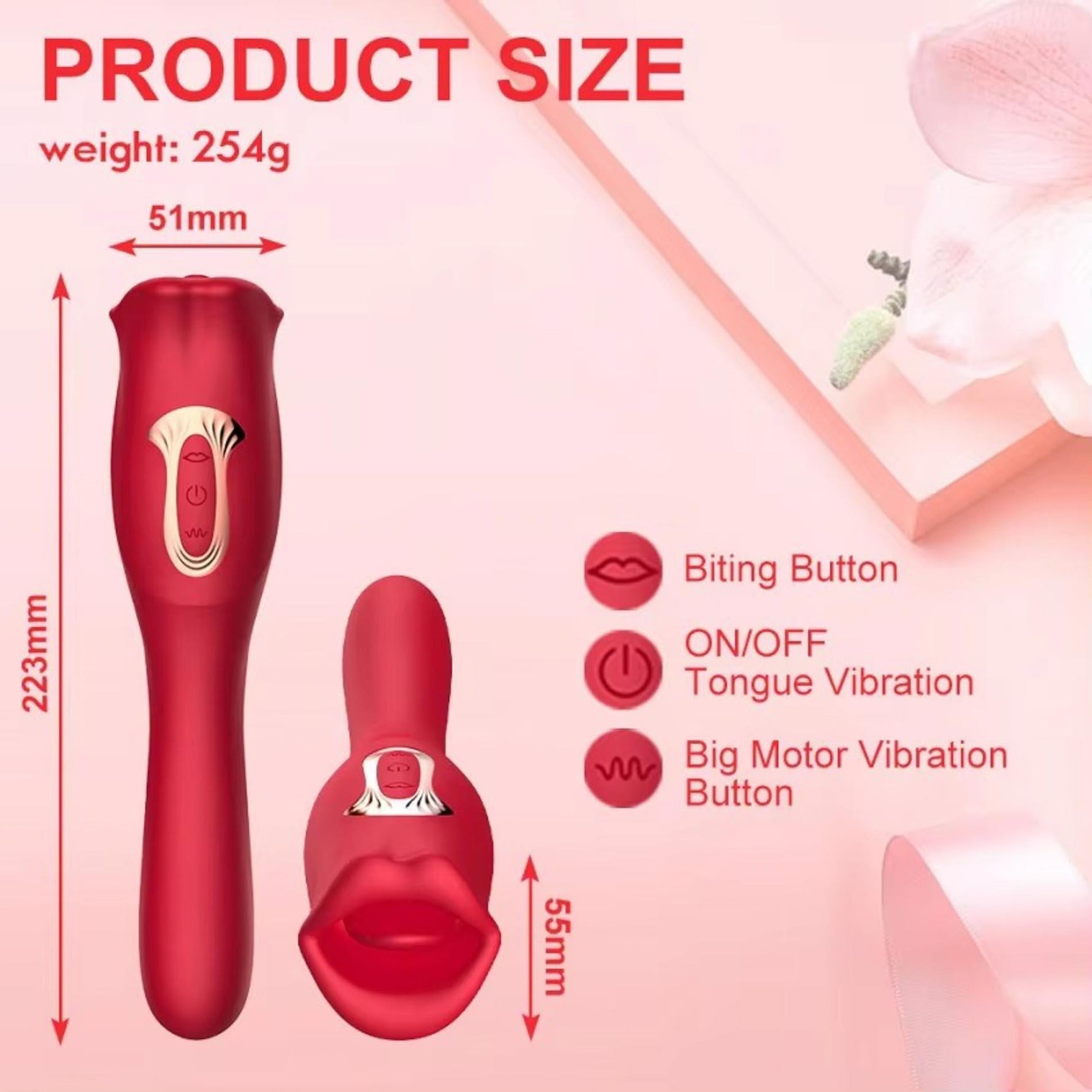 Stimulator clitoridian USB din silicon Bite Mouth 2.0