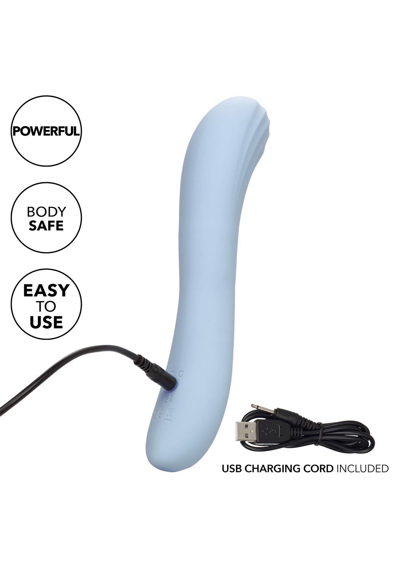 Vibrator Calexotics Azure Collection din silicon pentru punctul G, albastru