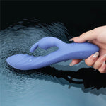 Vibrator USB Lovetoy Swirl din silicon, formă de iepuraș, 20,5 cm
