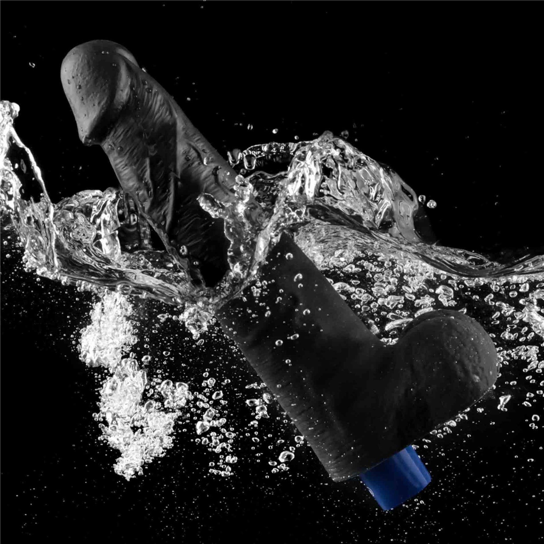 Dildo vibrant realist Lovetoy TPE negru 27cm reîncărcabil