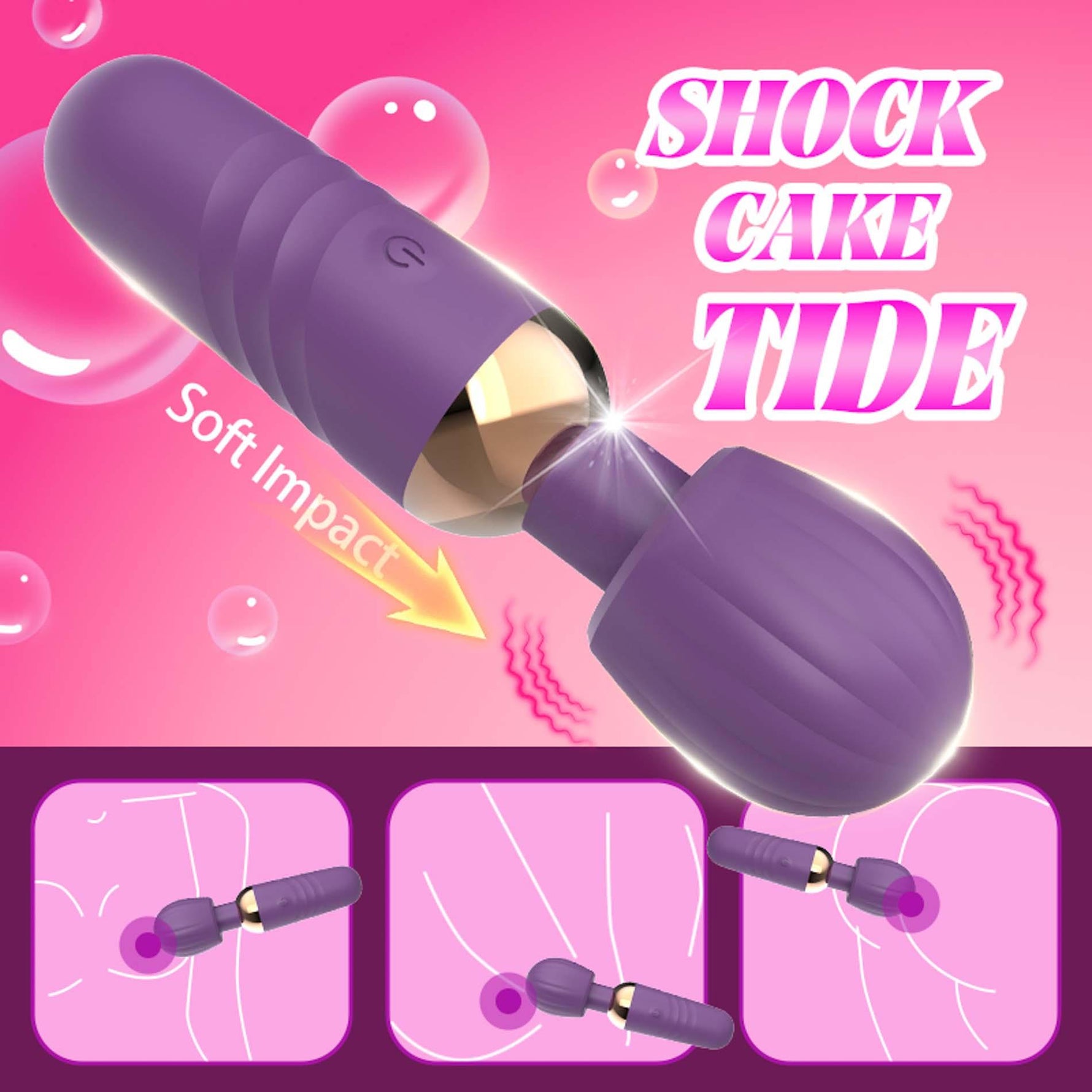 Stimulator Clitoridian Little Fairy Wand din Silicon, Violet, 14 cm