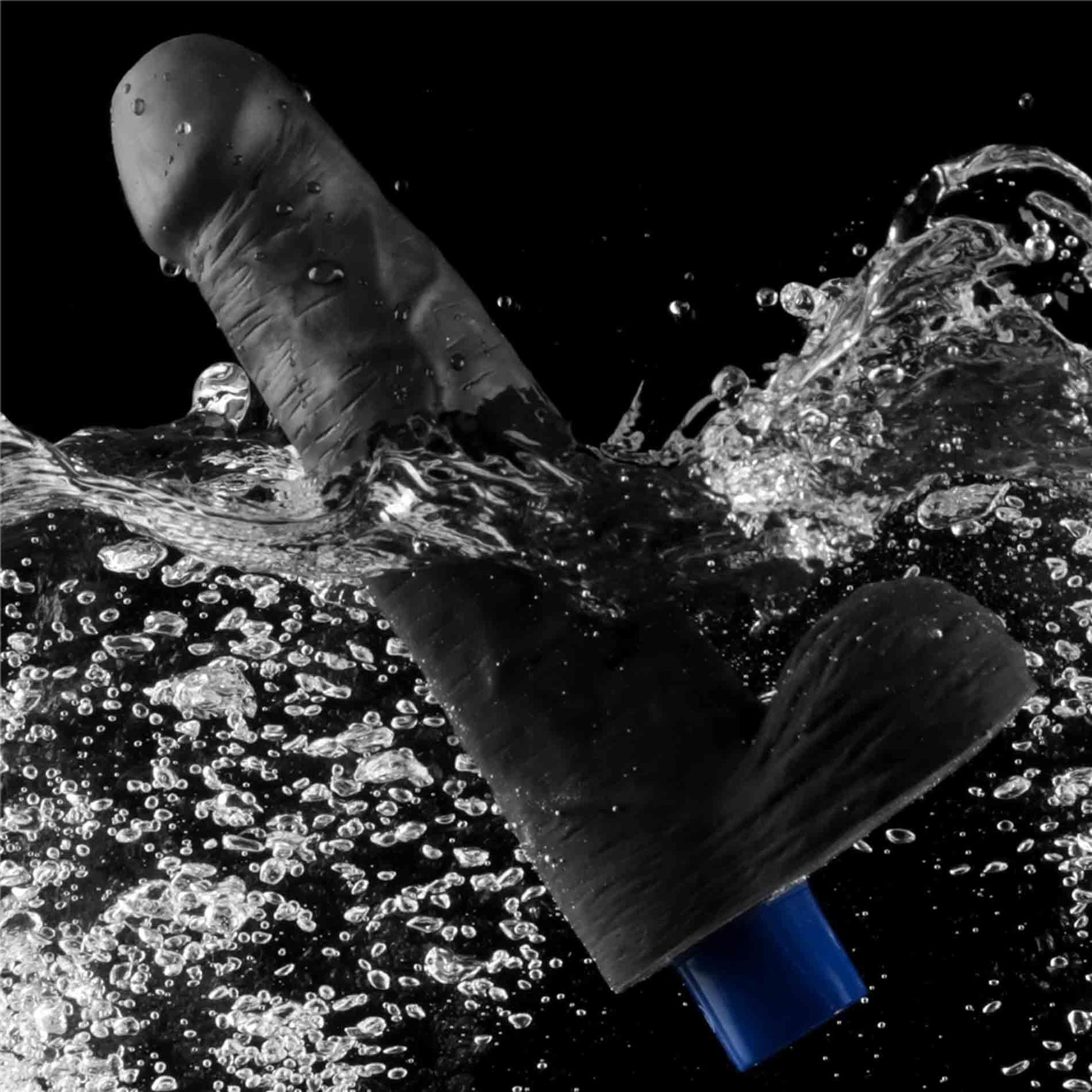 Dildo vibrant realist Lovetoy Real Softee, negru, USB, 23 cm