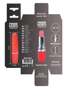 Vibrator mini ruj Power Escorts roșu 9,5 cm