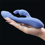 Vibrator USB Lovetoy Swirl din silicon, formă de iepuraș, 20,5 cm