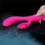 Vibrator USB Lovetoy LAllure Swirl din silicon, în formă de iepuraș, 20 cm