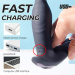 Masaj de prostată cu valuri USB din silicon seria B, drăguț, cu telecomandă, 15 cm