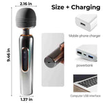 Baghetă de masaj USB din silicon metalic seria B, drăguță, 24 cm