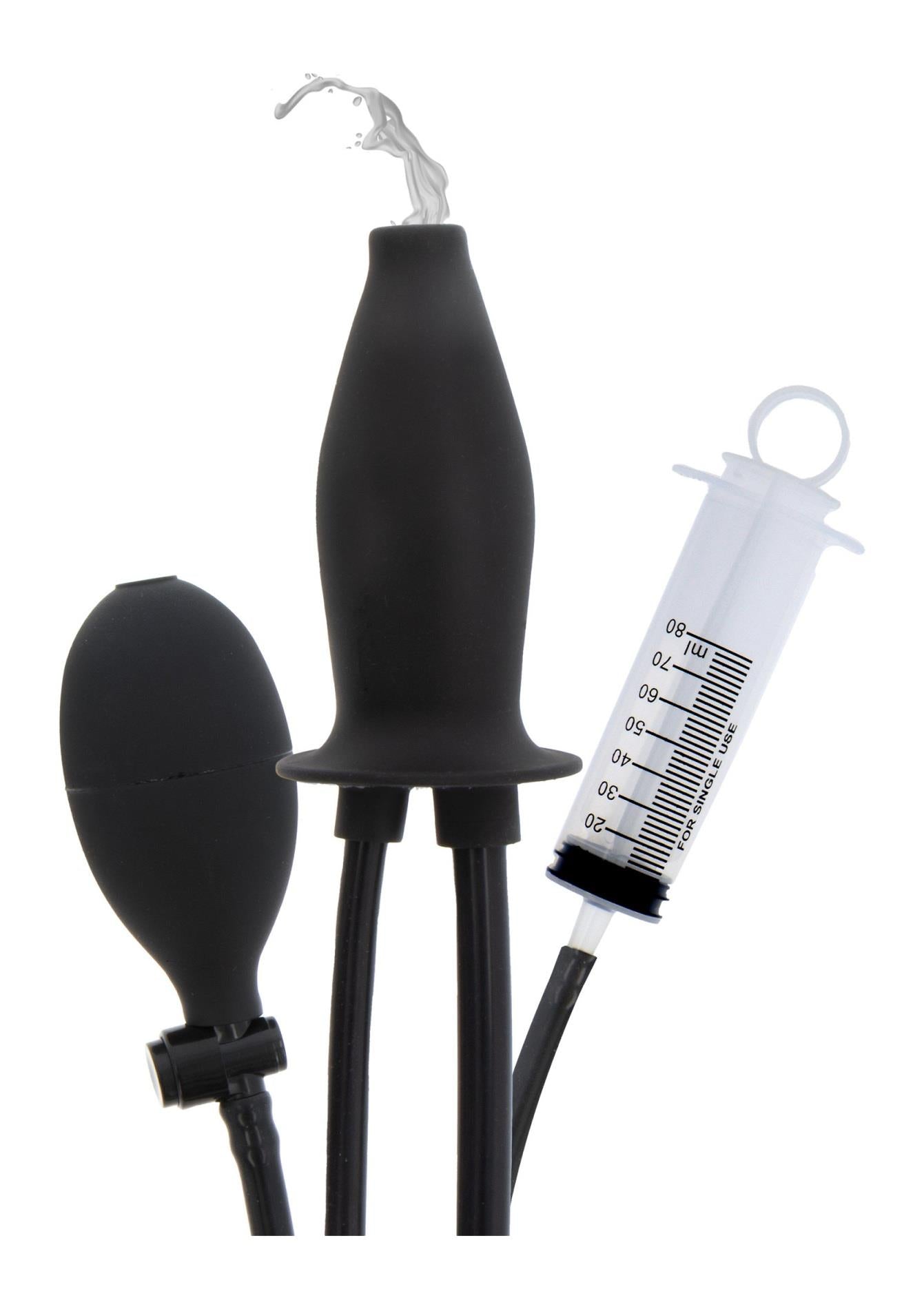Dop anal gonflabil lubrifiant din silicon negru Hidden Desire Extreme