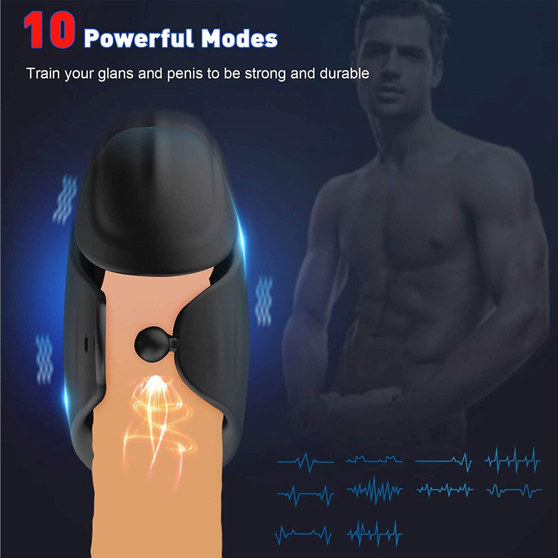 Vibrator pentru penis reglabil, portabil, din silicon USB, seria B
