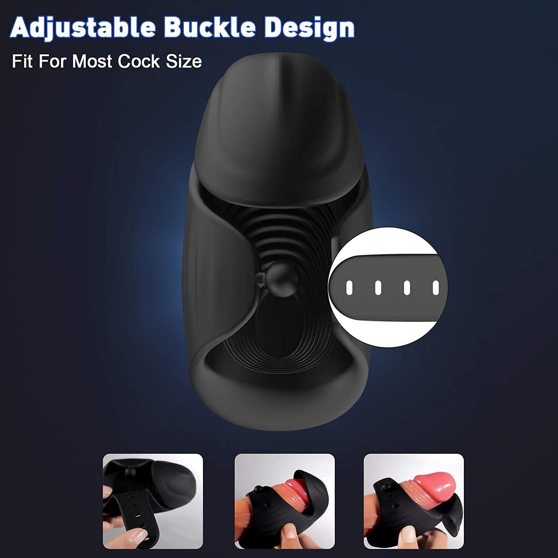 Vibrator pentru penis reglabil, portabil, din silicon USB, seria B