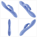 Vibrator USB Lovetoy Swirl din silicon, formă de iepuraș, 20,5 cm