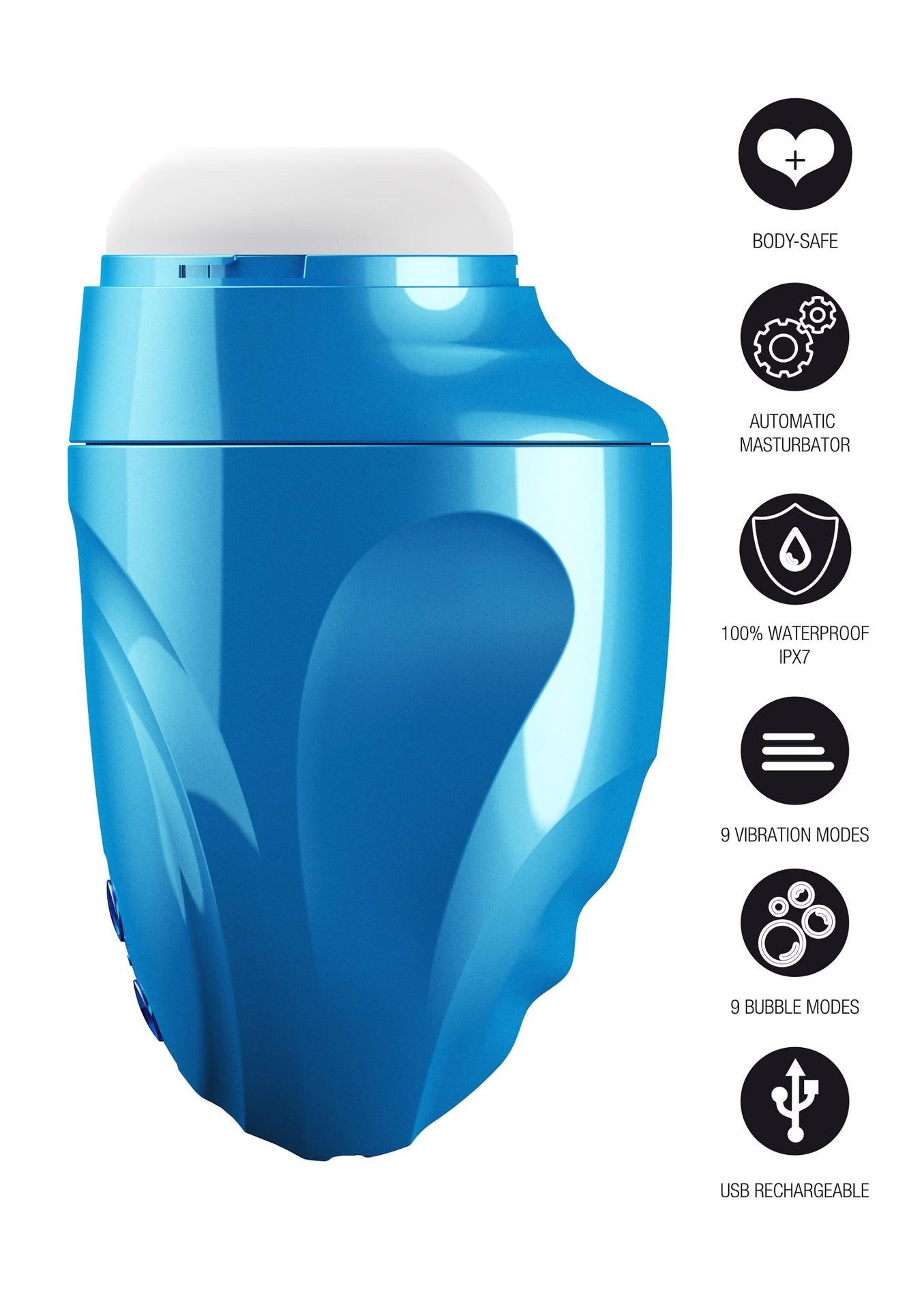 Masturbator vibrant Fusion X Aqua Bubble albastru
