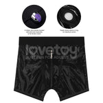 Pantaloni scurți Chic Lovetoy cu strap-on negri, talie 81-89 cm