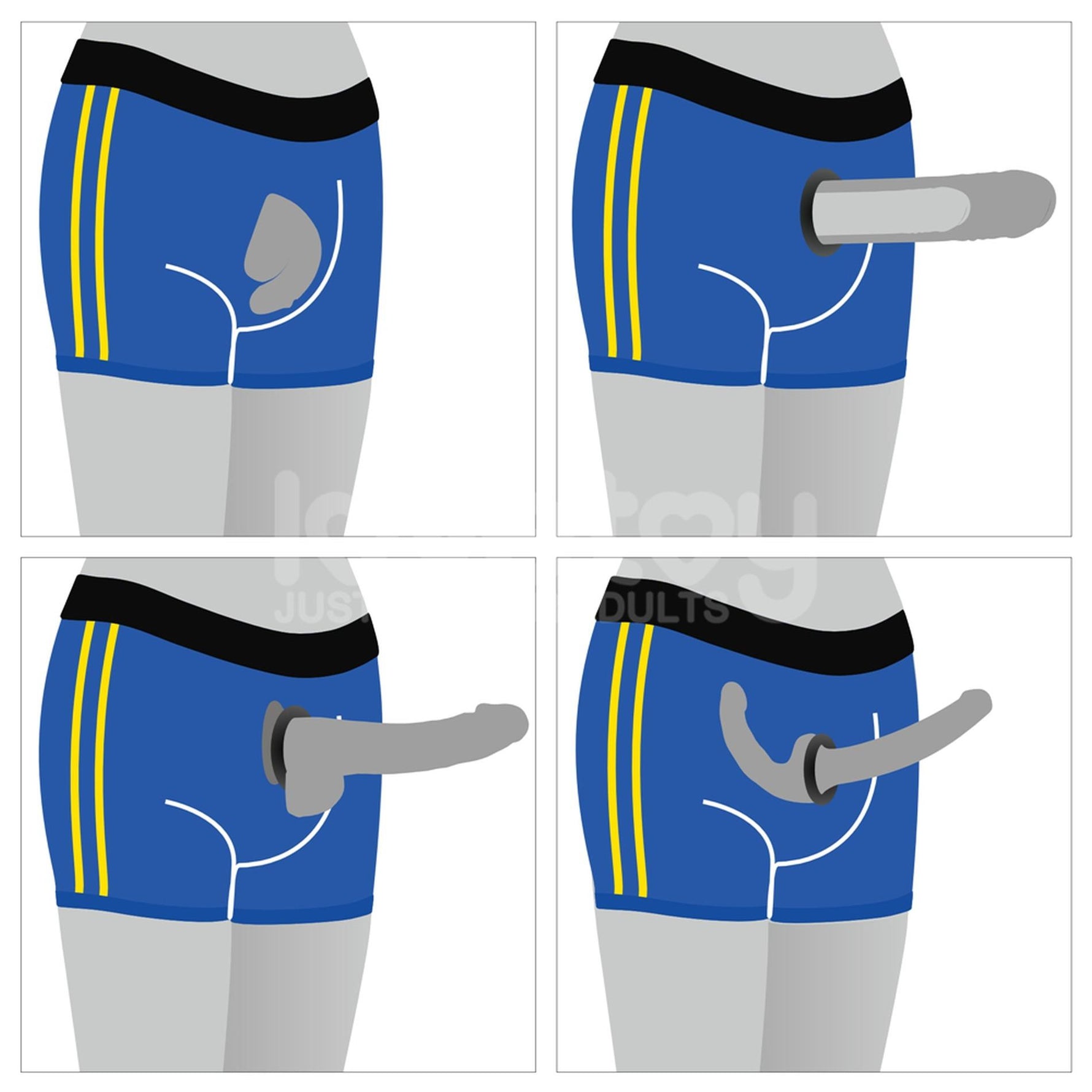 Pantaloni scurți Chic Strap-On (talie 81-89 cm) albaștri