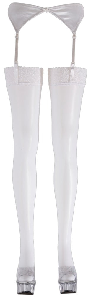 Ciorapi Cottelli LEGWEAR din dantelă albi 20 den
