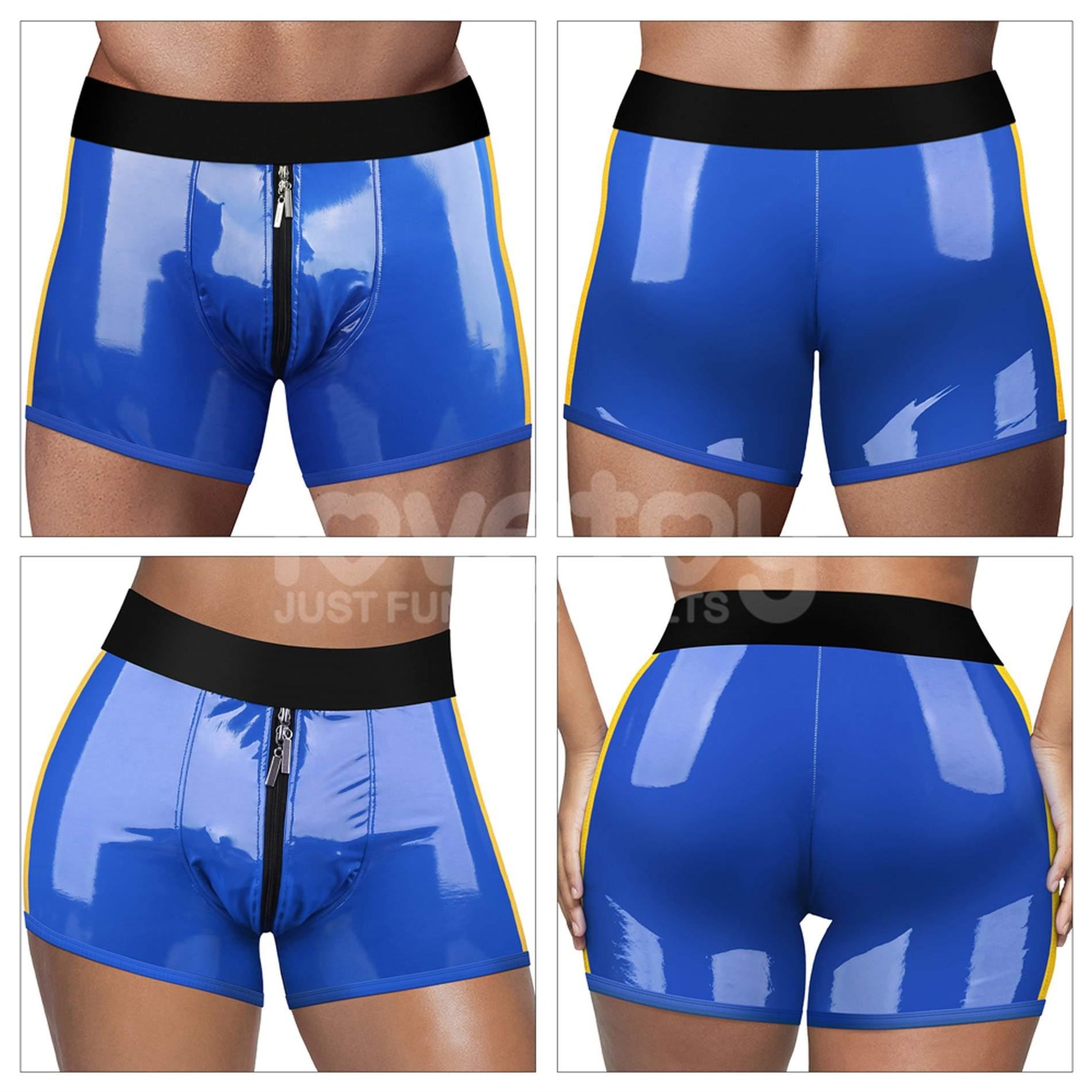 Pantaloni scurți Chic Strap-On (talie 91-99 cm) albaștri